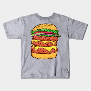 Triple Beef Burger With Cheese Kids T-Shirt